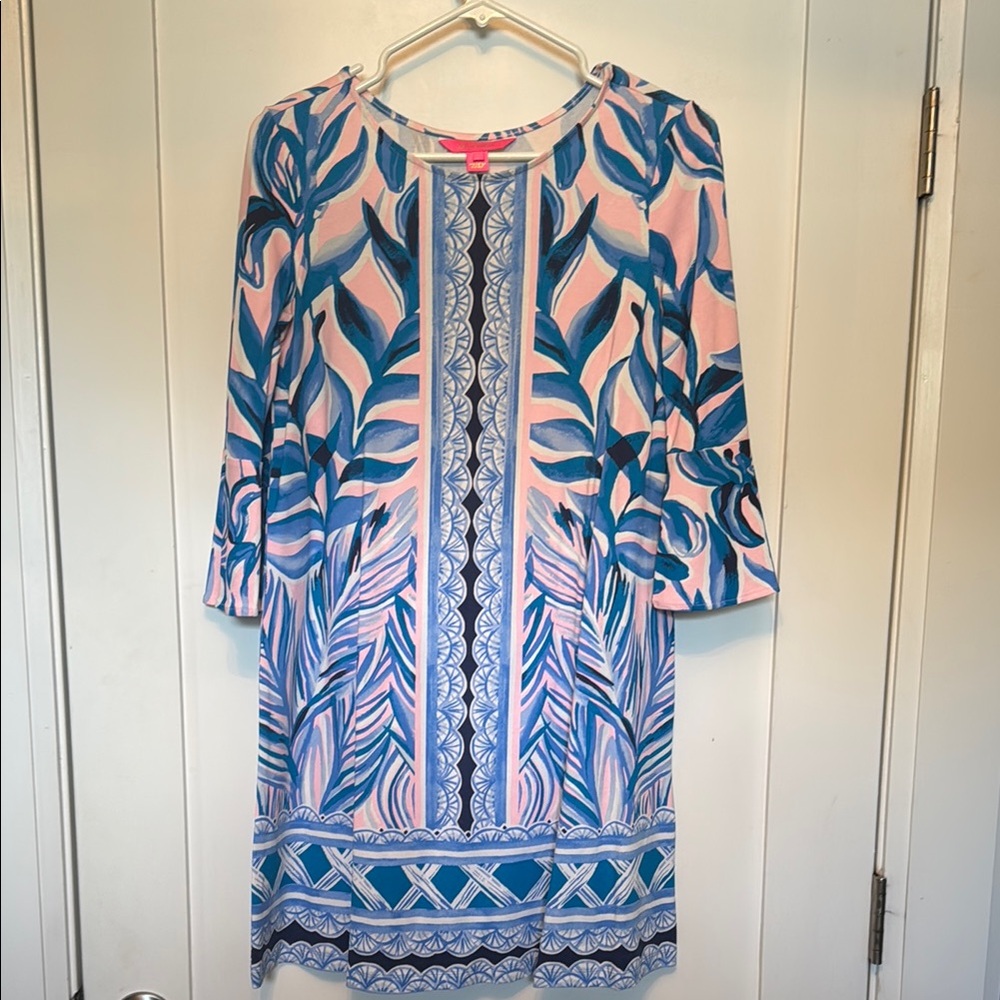 Lilly Pulitzer Pink and Blue Long Sleeve Dress